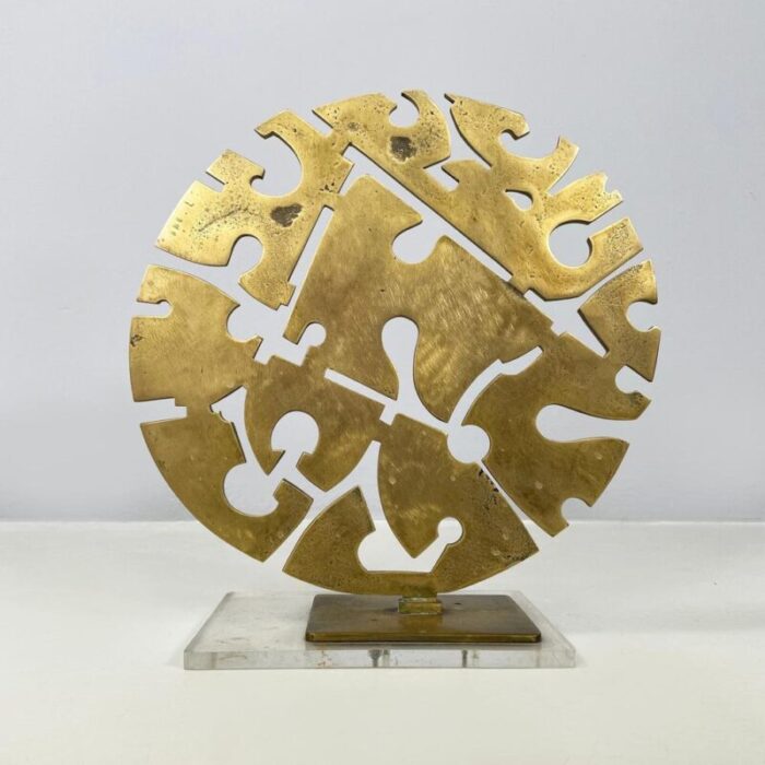 italian modern brutalist style brass sculpture by edmondo cirillo 1980s 2950