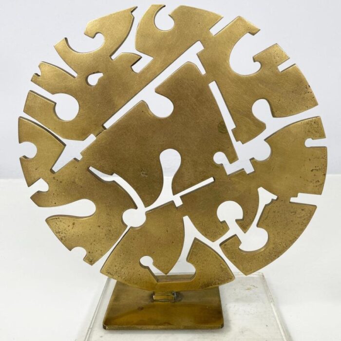 italian modern brutalist style brass sculpture by edmondo cirillo 1980s 5917