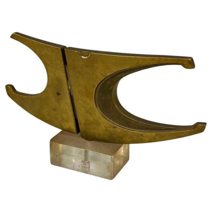 italian modern brutalist style bronze sculpture by edmondo cirillo 1970s 1538