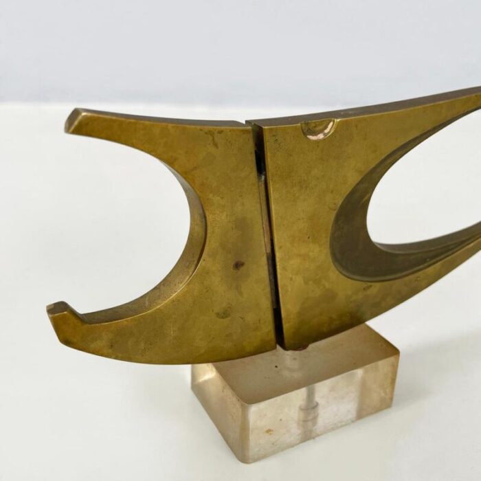 italian modern brutalist style bronze sculpture by edmondo cirillo 1970s 5812