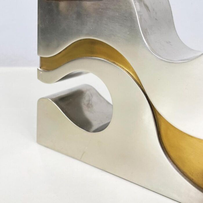 italian modern brutalist style metal gold metal sculpture by edmondo cirillo 1972 1966