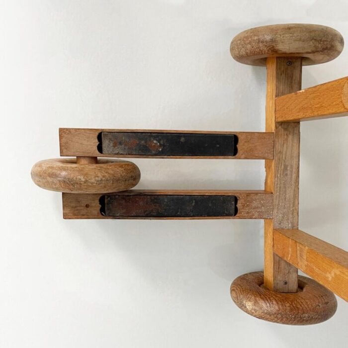 italian modern wooden valet stand with hat holder by berodesign cacharel 1980s 17