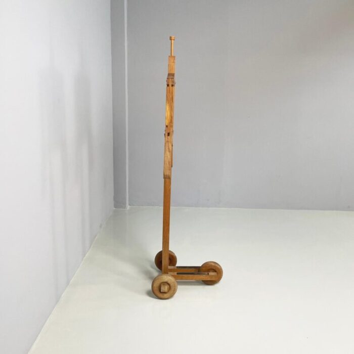 italian modern wooden valet stand with hat holder by berodesign cacharel 1980s 5