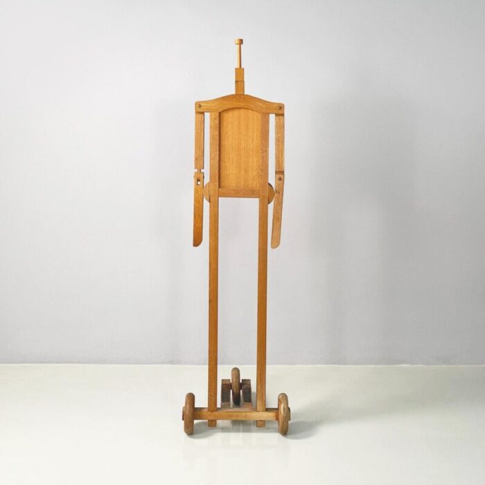 italian modern wooden valet stand with hat holder by berodesign cacharel 1980s 6