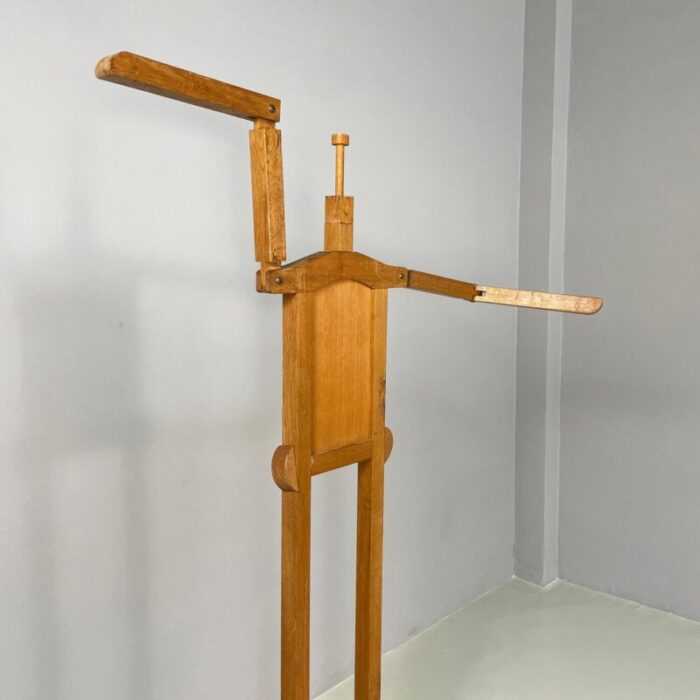 italian modern wooden valet stand with hat holder by berodesign cacharel 1980s 9