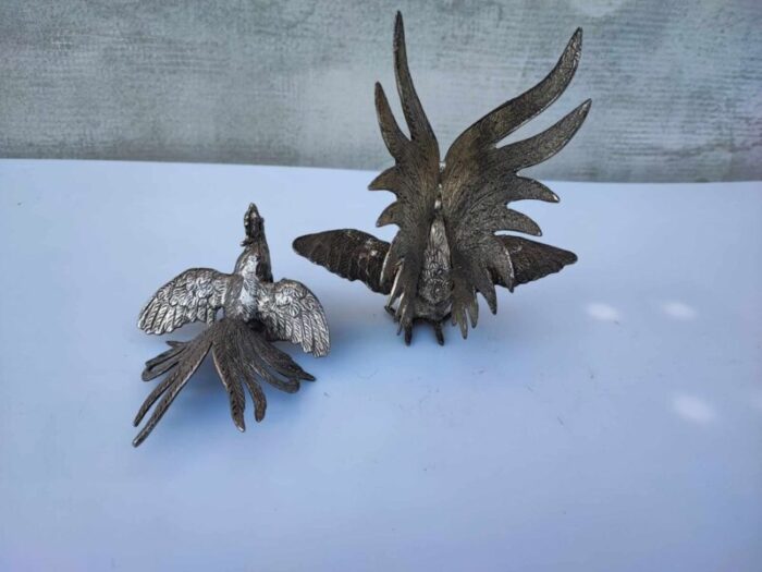 japanese hen and rooster figurines 1950s set of 2 4