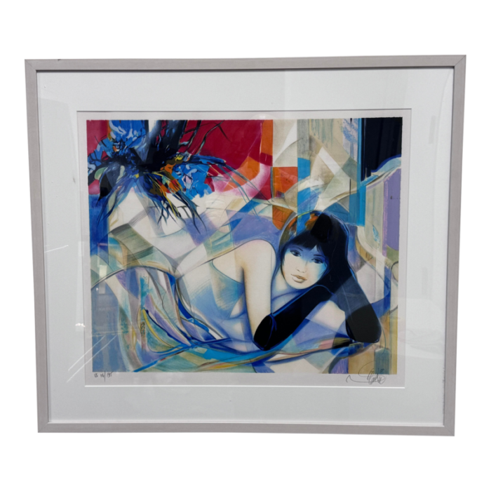 jean baptiste valadie professionally framed lithograph la coquette signed numbered 116195 2123