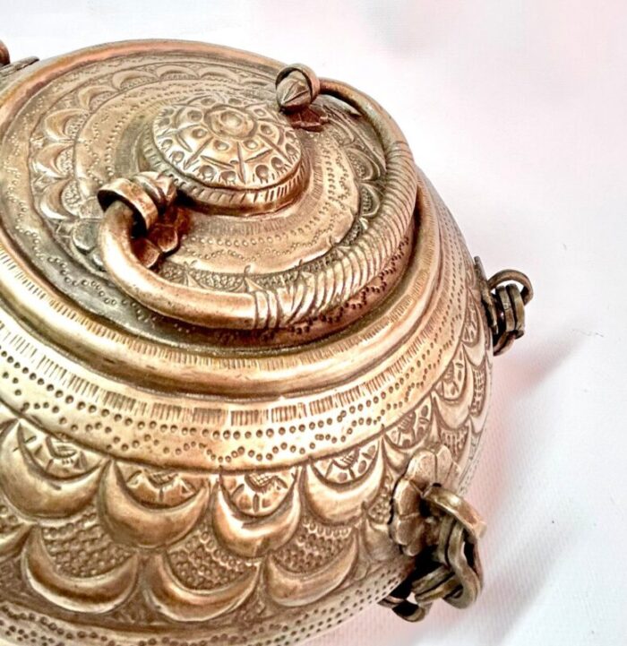 jewelry box in silvered copper and bronze metal 1950s 10