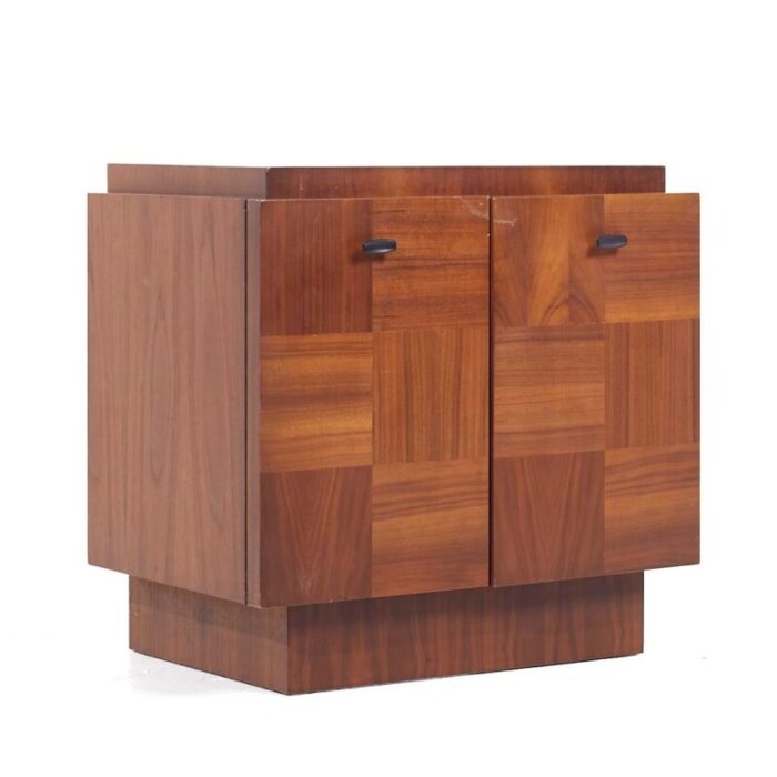 lane brutalist mid century walnut nightstands pair 8327