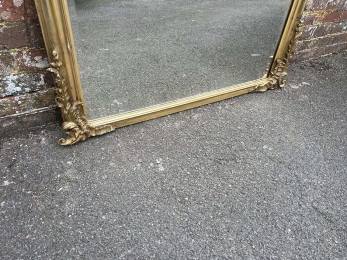 large 19th century french shaped top gilt mirror 5