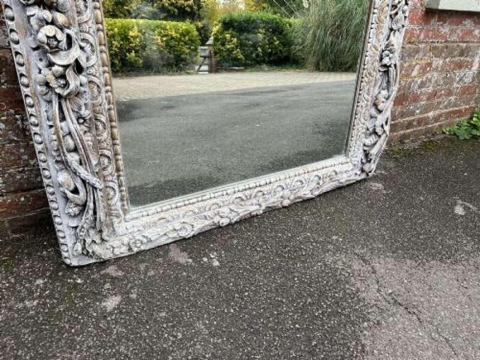 large antique 19th century english carved wood decor mirror 4