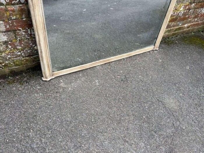 large antique english carved painted overmantle mirror 4