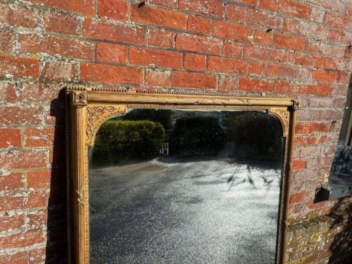 large antique english gilt overmantle mirror 6