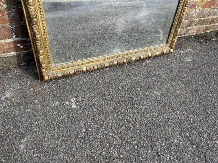 large antique french gilt shaped top mirror 5