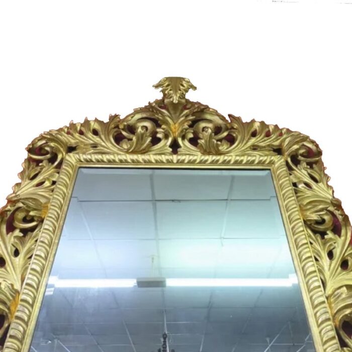 large antique spanish fine gold leaf cornucopia mirror 7