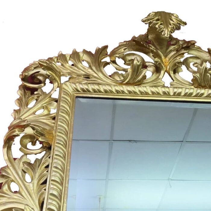 large antique spanish fine gold leaf cornucopia mirror 8