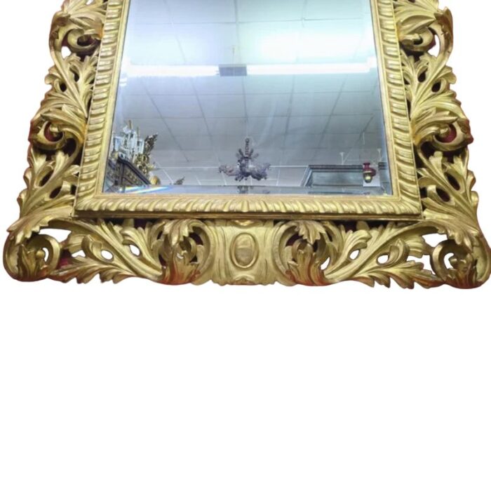 large antique spanish fine gold leaf cornucopia mirror 9