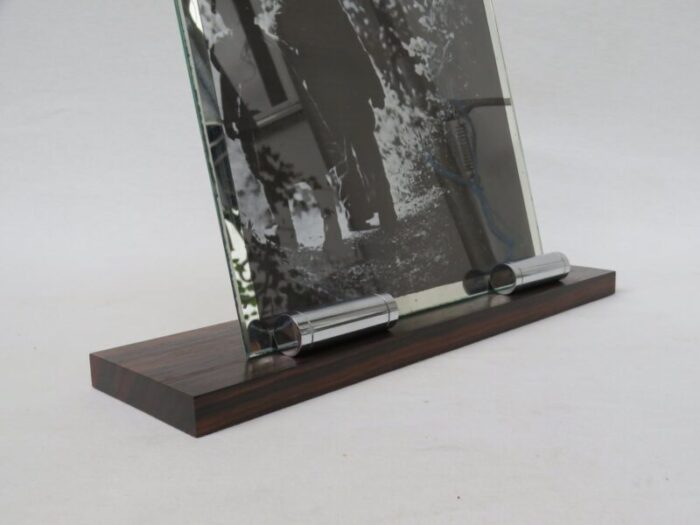 large art deco french chrome plated wooden picture frame 5