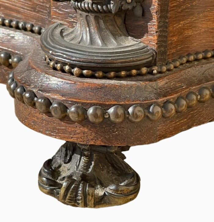 large carved wooden box with bronze garlands from maison tahan 9