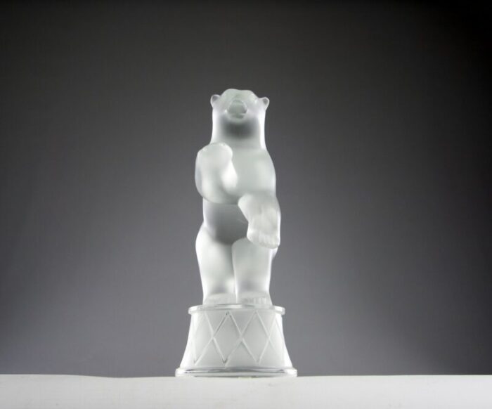 large crystal circus bear sculpture from lalique 2000s 4