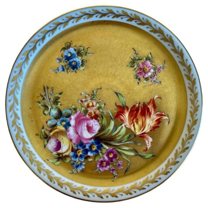 large floral decor dish in sevres porcelain 1