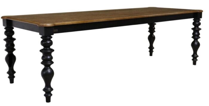 large french robin des bois solid oak top dining table 0760