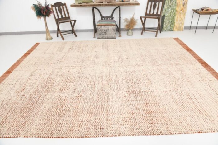 large handmade pompom kilim rug in wool 3