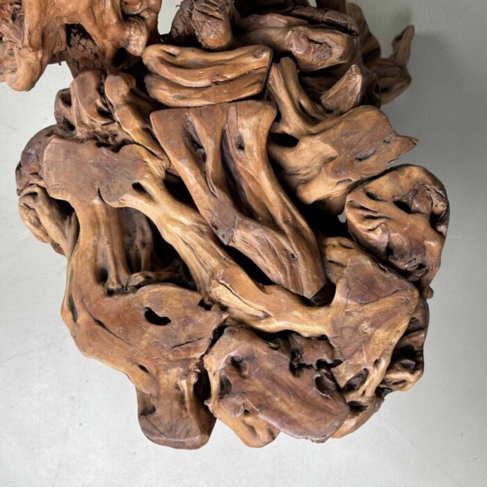 large japanese burl root wood plant stand 1920s 16