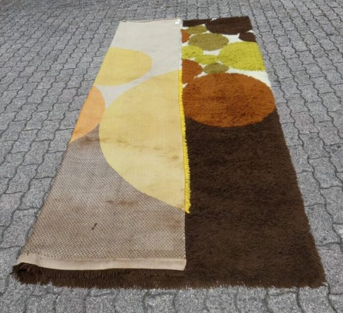 large long pile wool rug 1970s 0531