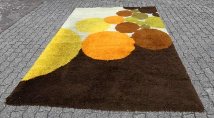 large long pile wool rug 1970s 8997