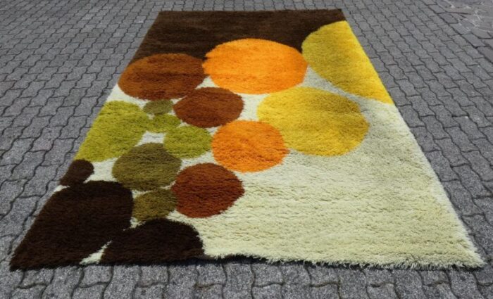 large long pile wool rug 1970s 9496