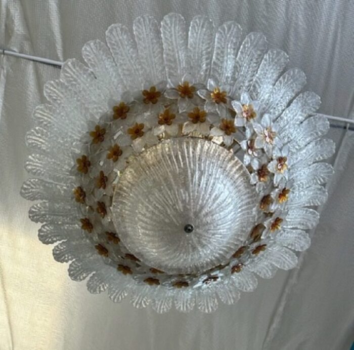 large murano rose window chandelier 1960s 7913