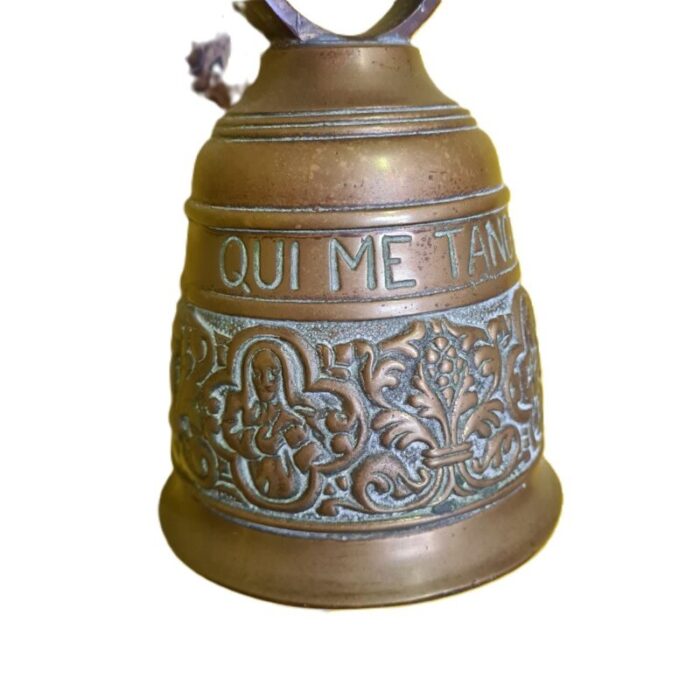 large patinated bronze monastery bell 1980s 8