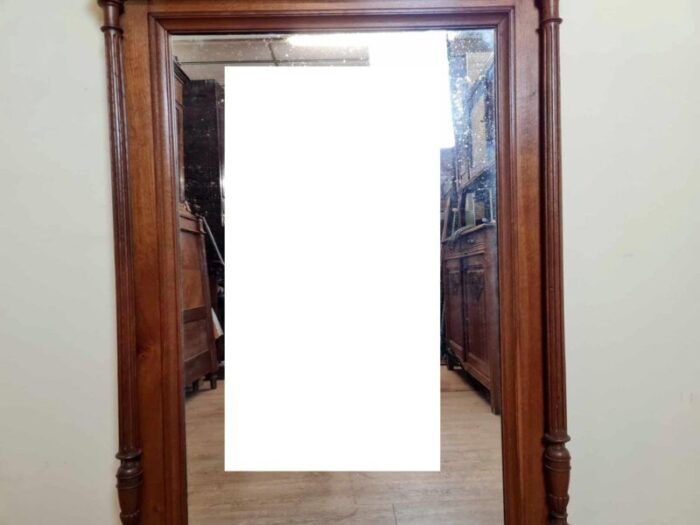 large renaissance style mirror in oak 1850 3