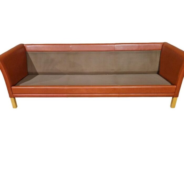 large scandinavian 3 seater leather sofa 1223