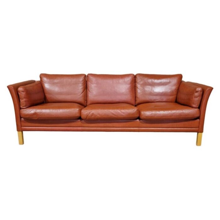 large scandinavian 3 seater leather sofa 2950