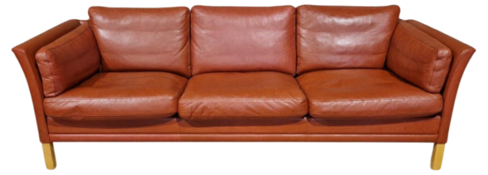 large scandinavian 3 seater leather sofa 6315