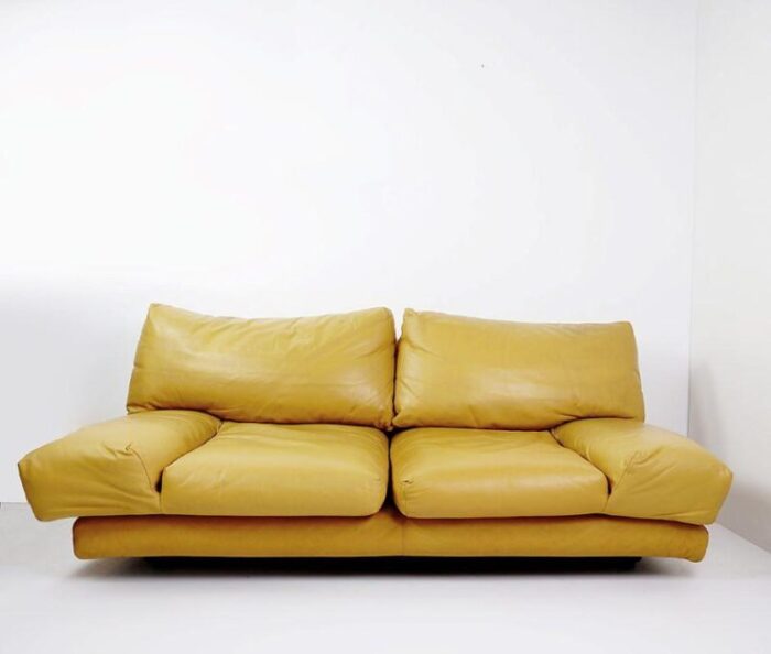 large tema 2 seater sofa in leather by a piazzesi italy 1980s 6263