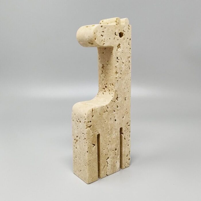 large travertine giraffe sculpture by enzo mari for fratelli mannelli 1970s 4