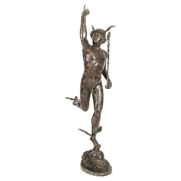 large vintage bronze sculpture of mercury hermes 20th century 1