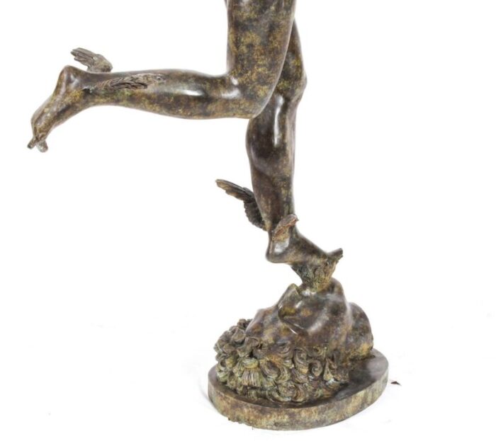 large vintage bronze sculpture of mercury hermes 20th century 7