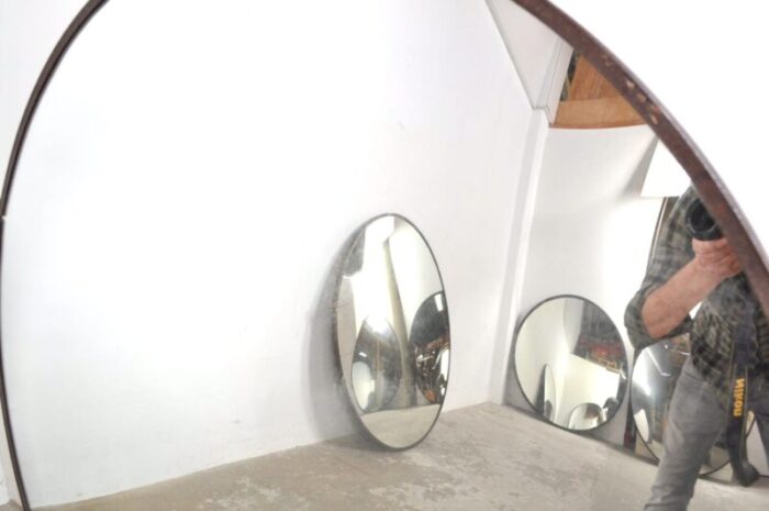 large vintage convex mirror 1950s 5