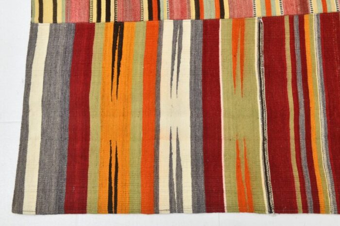 large vintage turkish ethnic kilim in wool 8