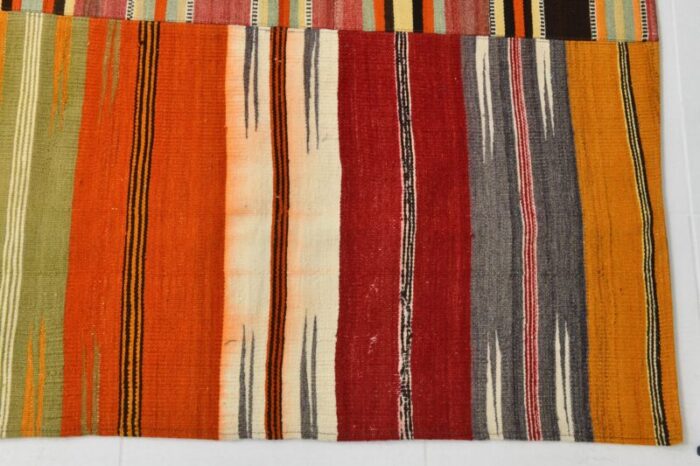 large vintage turkish ethnic kilim in wool 9