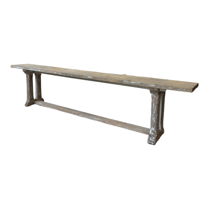 late 19th century english oak bench 3433