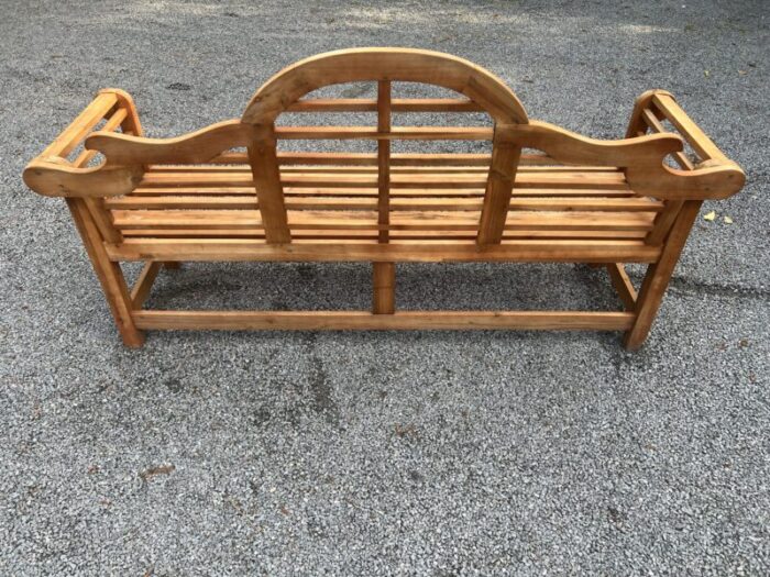 late 20th century lutyens style teak garden bench 2319