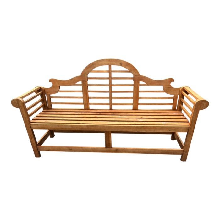 late 20th century lutyens style teak garden bench 2777