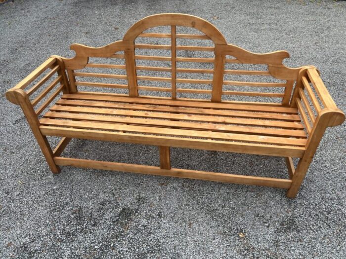 late 20th century lutyens style teak garden bench 6587