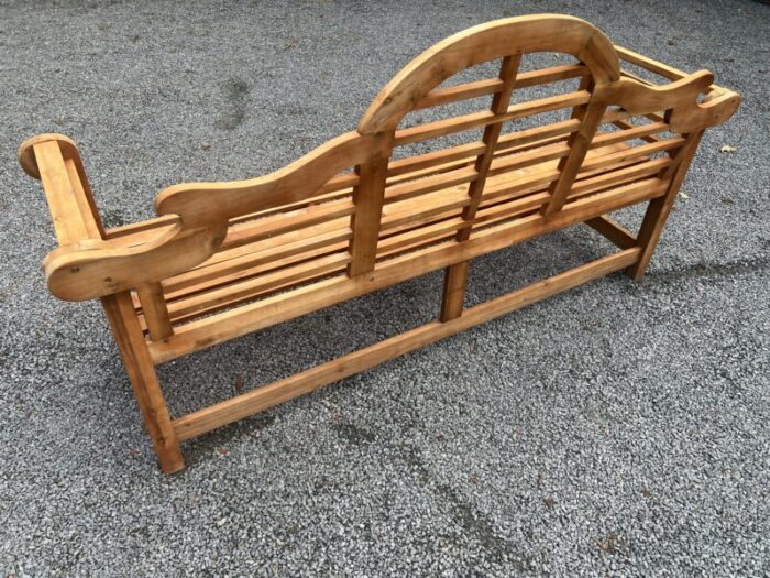 late 20th century lutyens style teak garden bench 6752