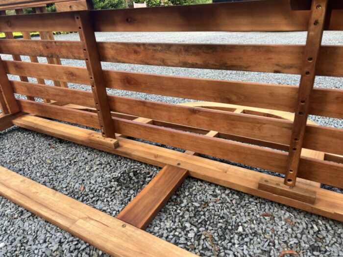 late 20th century lutyens style teak garden bench 7197